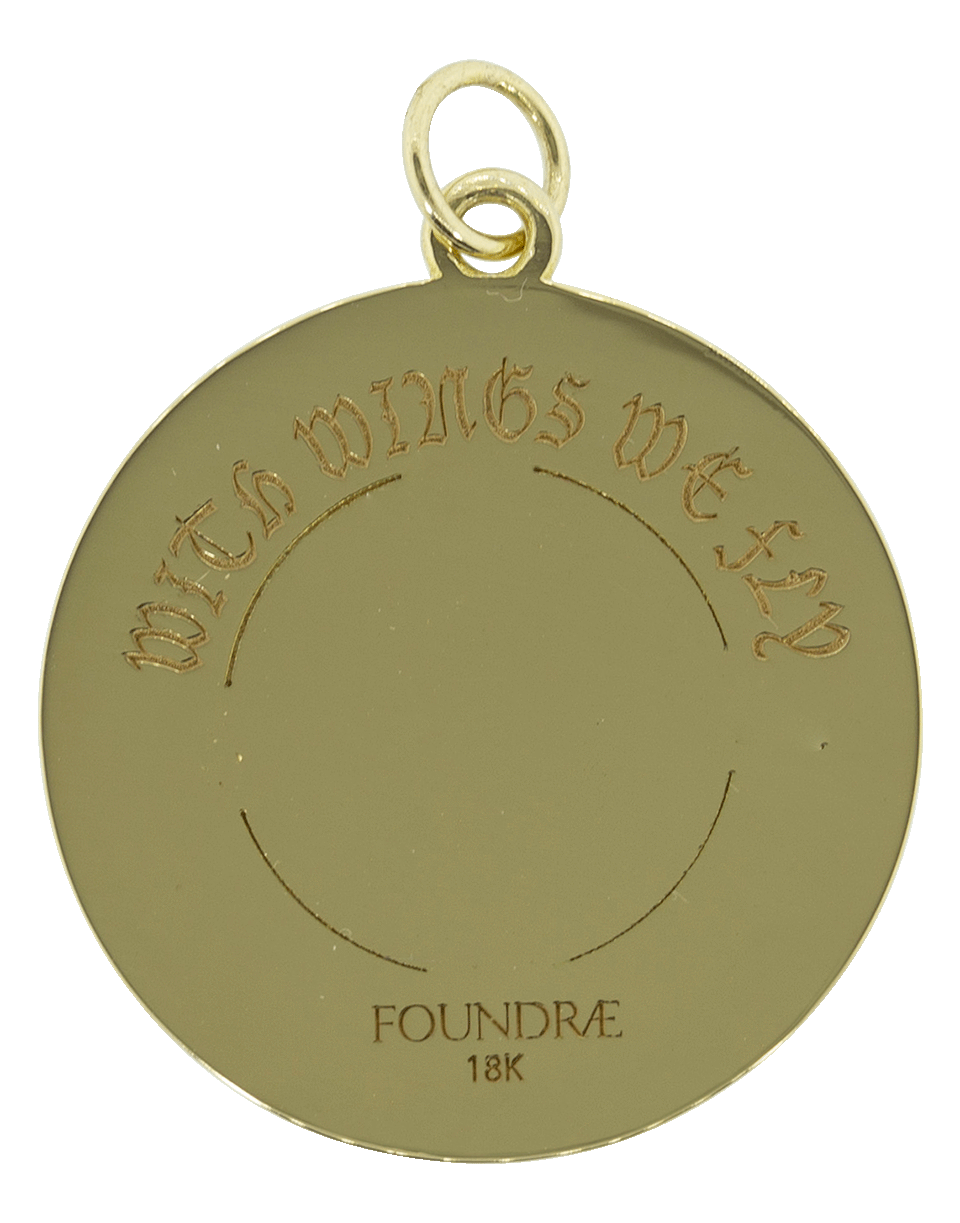 FOUNDRAE-Large Wings Wheel Medallion-YELLOW GOLD