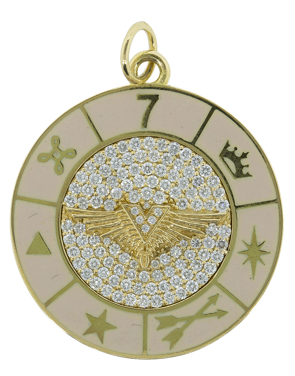 FOUNDRAE-Large Wings Wheel Medallion-YELLOW GOLD