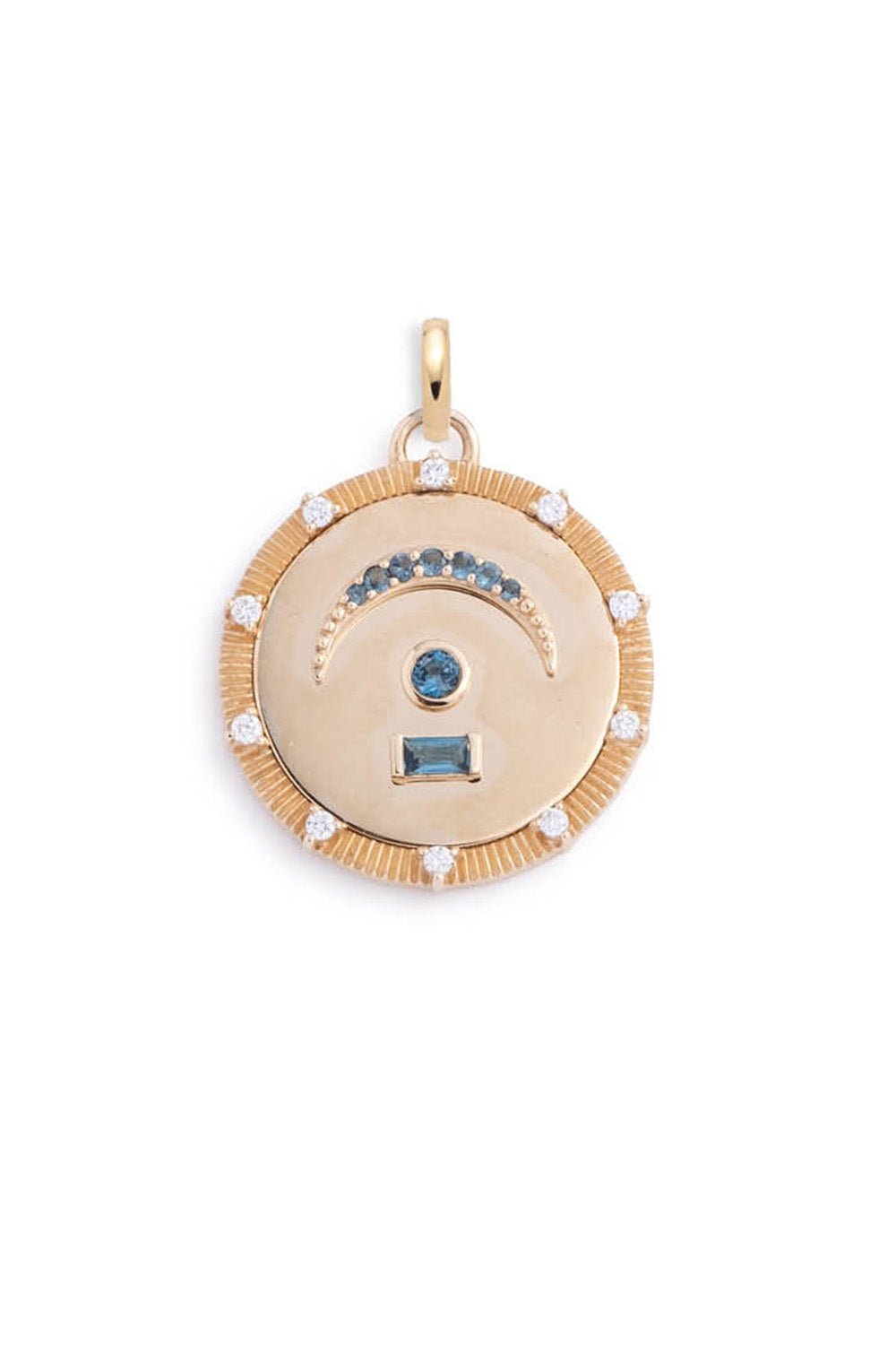 FOUNDRAE-Medium Bird's Eye Internal Topaz Compass - Pause-YELLOW GOLD