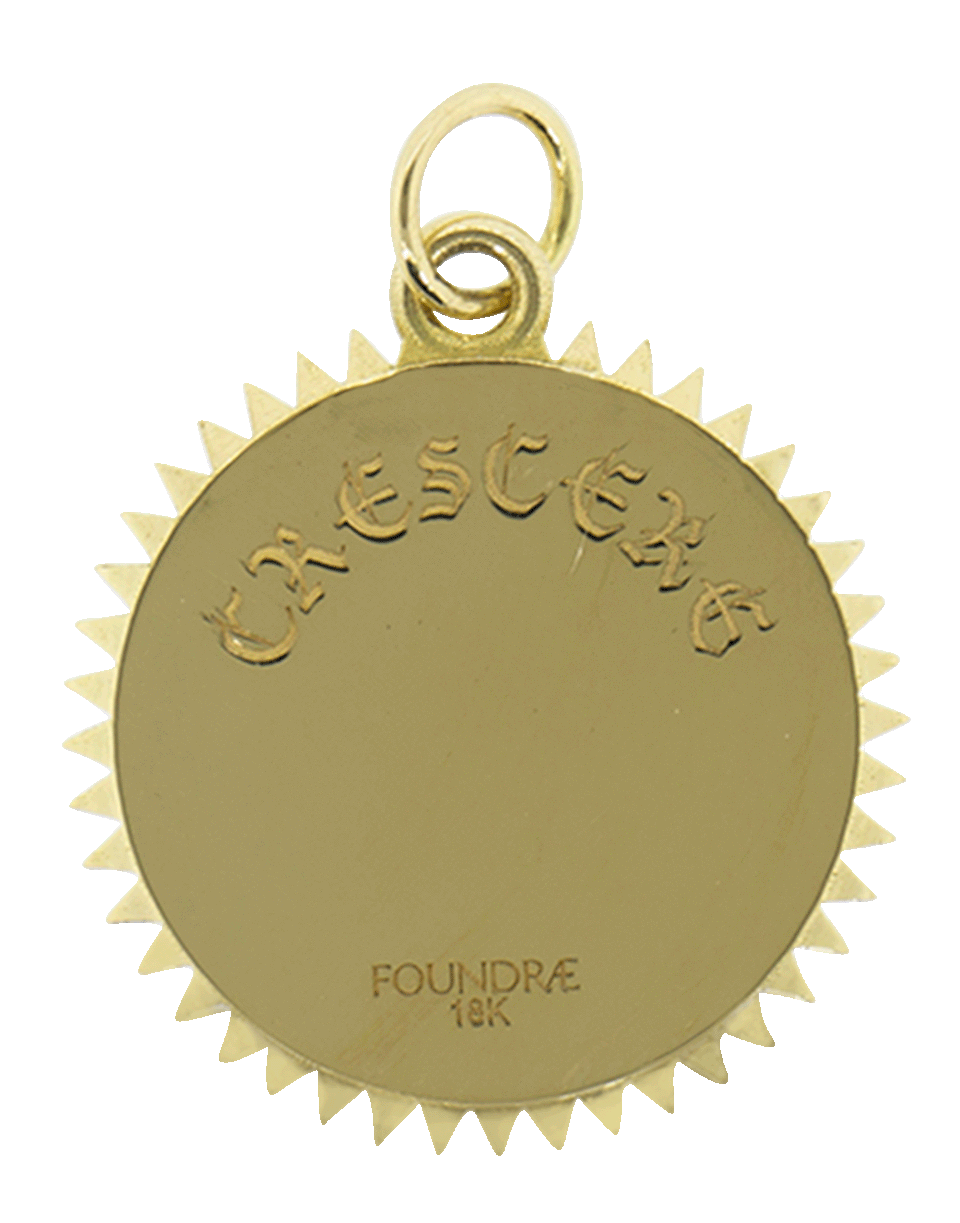 FOUNDRAE-Medium White Enamel Crescent Pendant-YELLOW GOLD