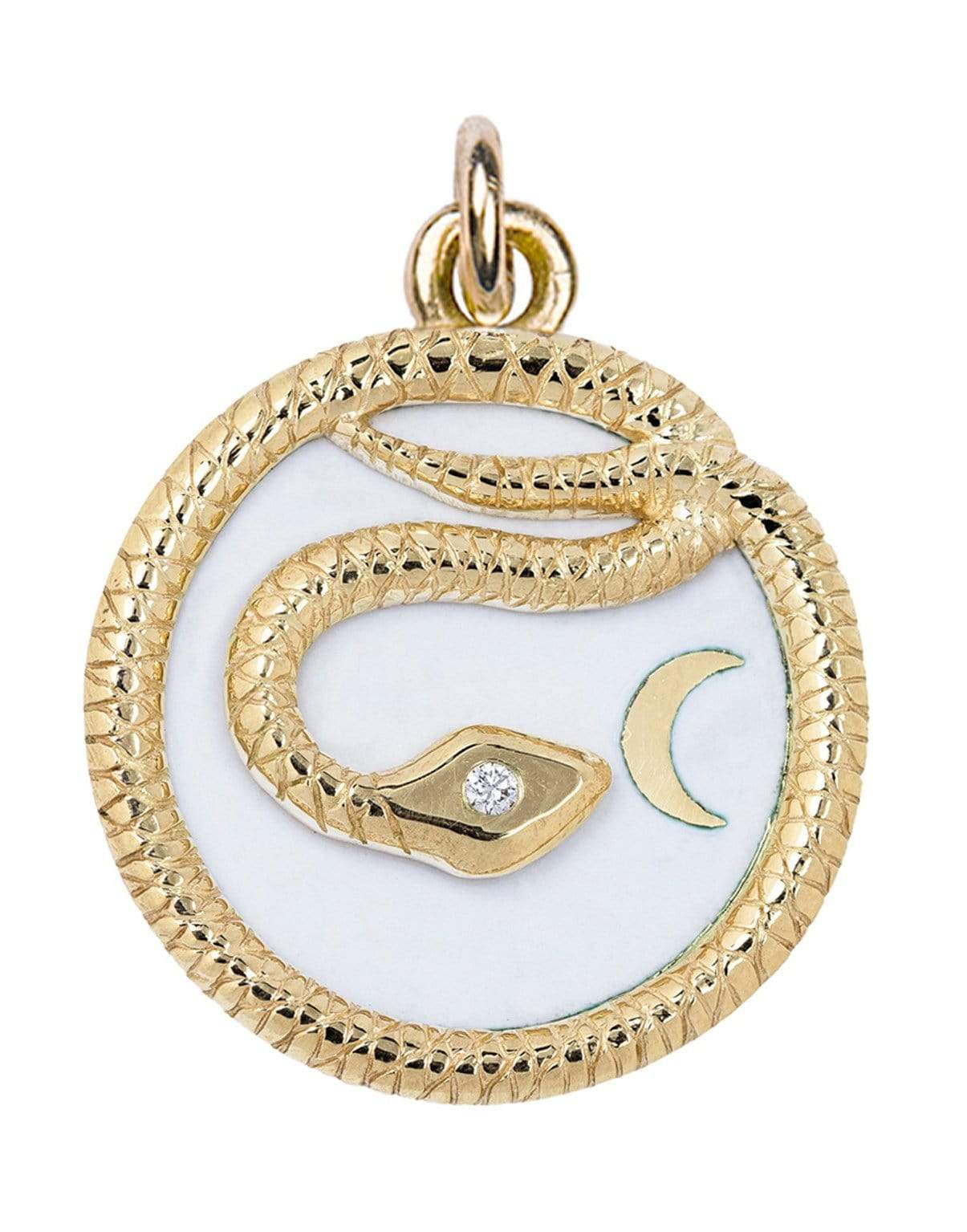 FOUNDRAE-Medium Wholeness Enamel Medallion-YELLOW GOLD