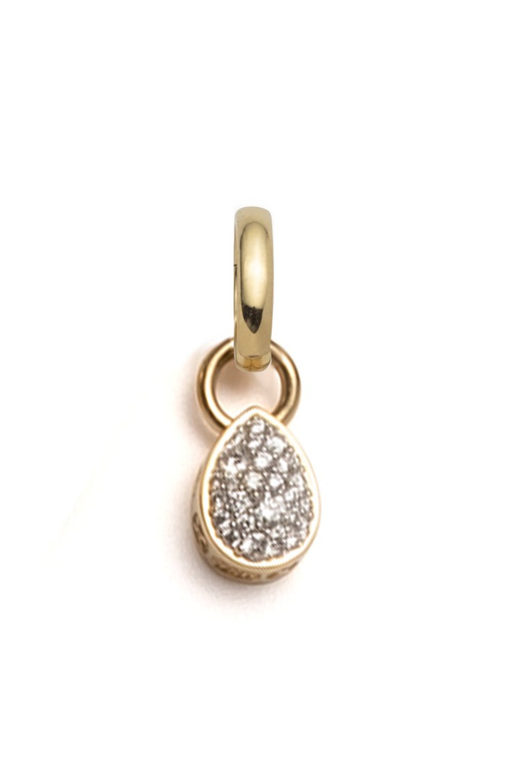 FOUNDRAE-Mini Forever And Always A Pair Pave Pear Pendant - Love-YELLOW GOLD