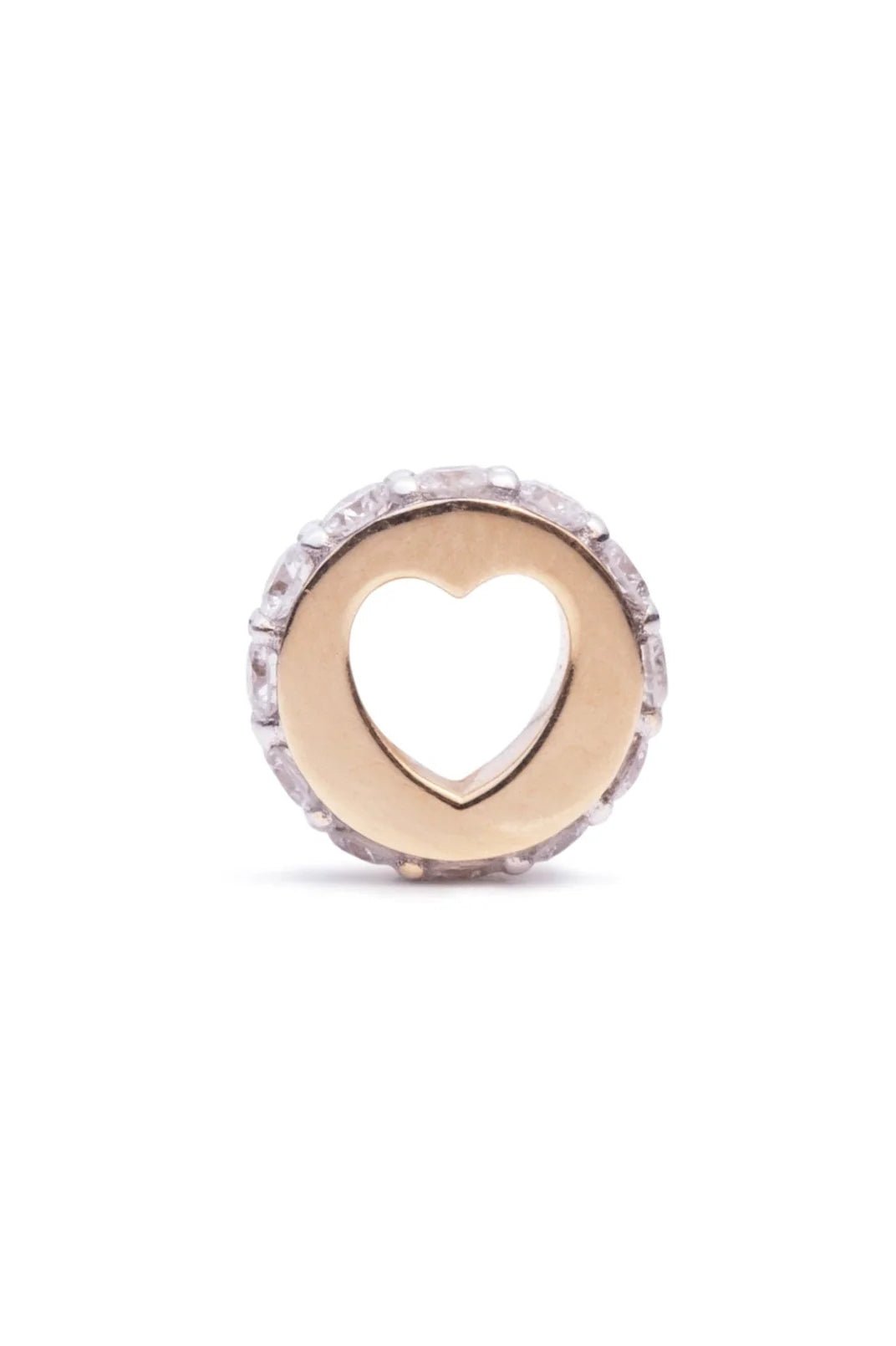 FOUNDRAE-Pave Diamond Edge - Love Heart Beat-YELLOW GOLD