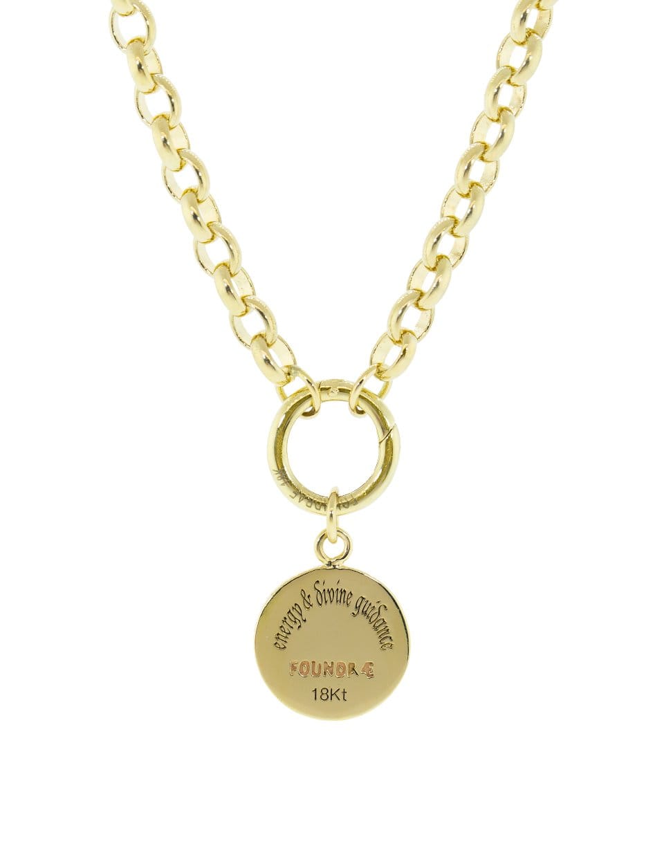 FOUNDRAE-Petite Black Star Medallion-YELLOW GOLD