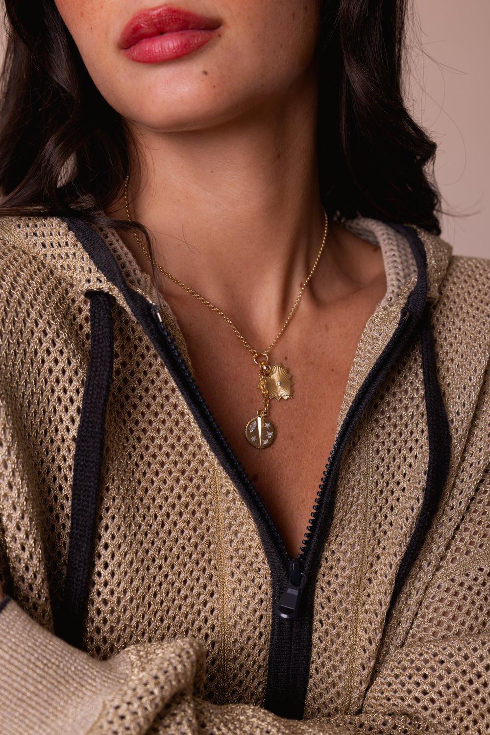 FOUNDRAE-Radiating Heart - Medium Medallion-YELLOW GOLD