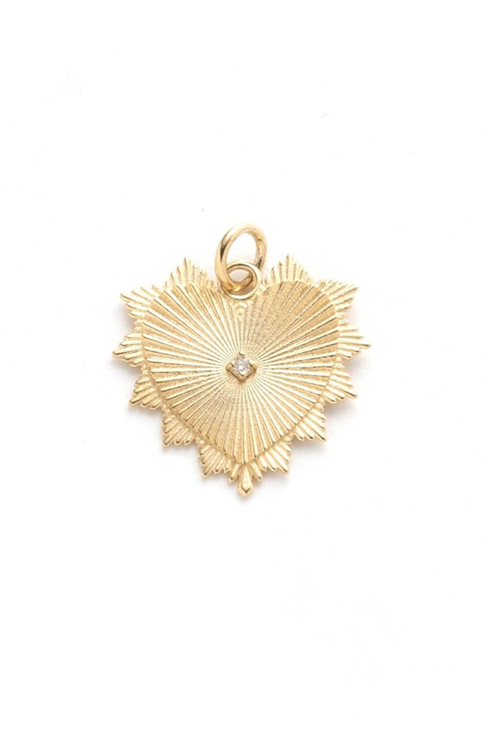 FOUNDRAE-Radiating Heart - Medium Medallion-YELLOW GOLD