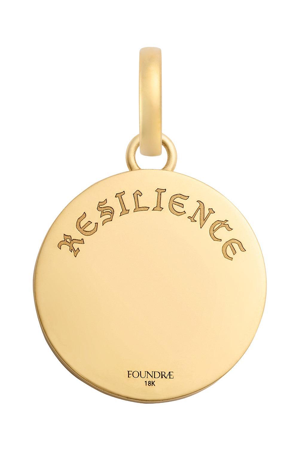 Resilience - Diamond Pavé Blossoms Floral Screen Medium Medallion-YELLOW GOLD-JEWELRYFINE JEWELPENDANT-FOUNDRAE