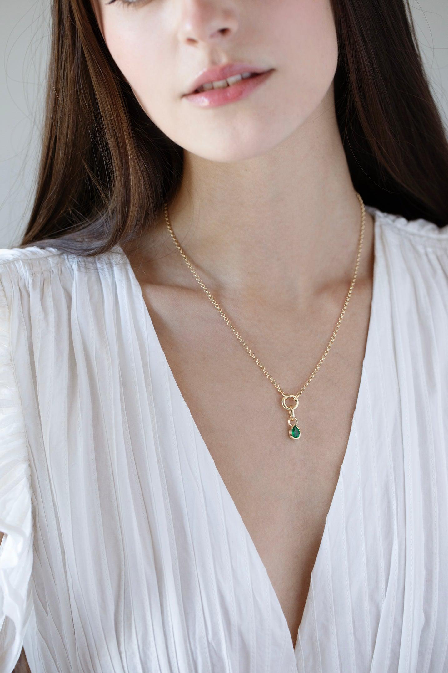FOUNDRAE-Small Emerald Forever Always Pendant-YELLOW GOLD