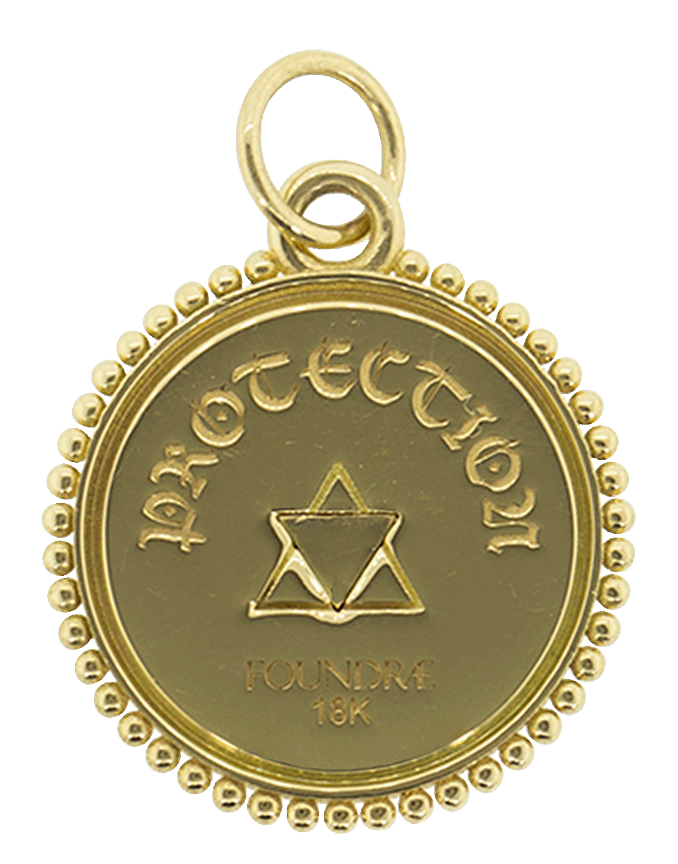 FOUNDRAE-Small Protection Medallion Diamond Pendant-YELLOW GOLD