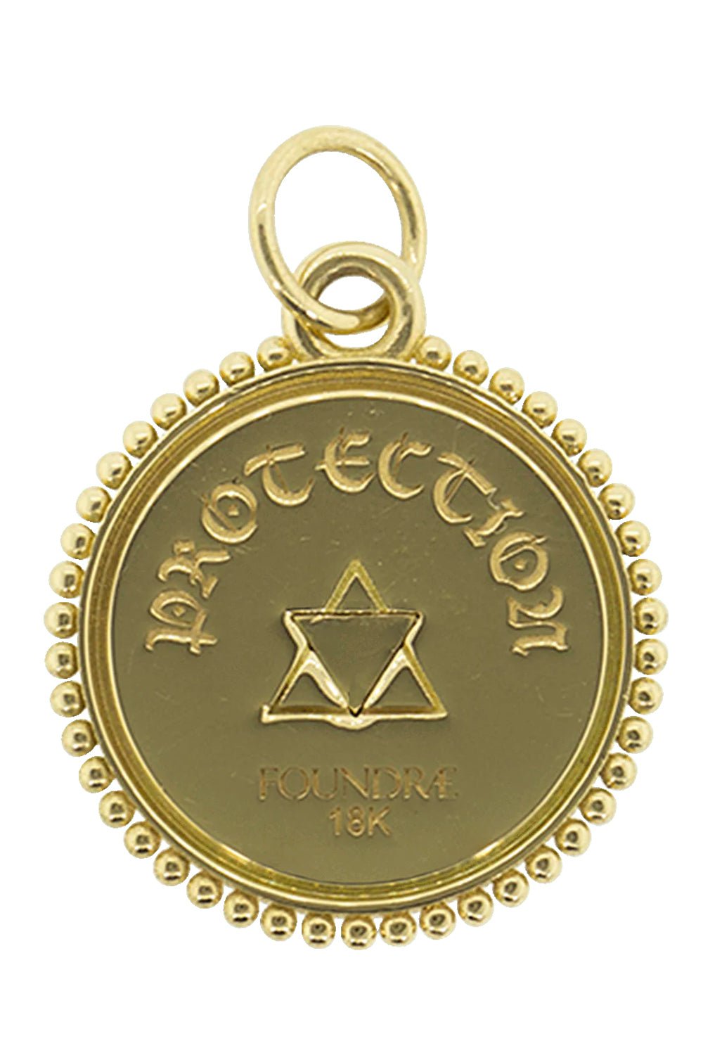 FOUNDRAE-Small Protection Medallion Diamond Pendant-YELLOW GOLD