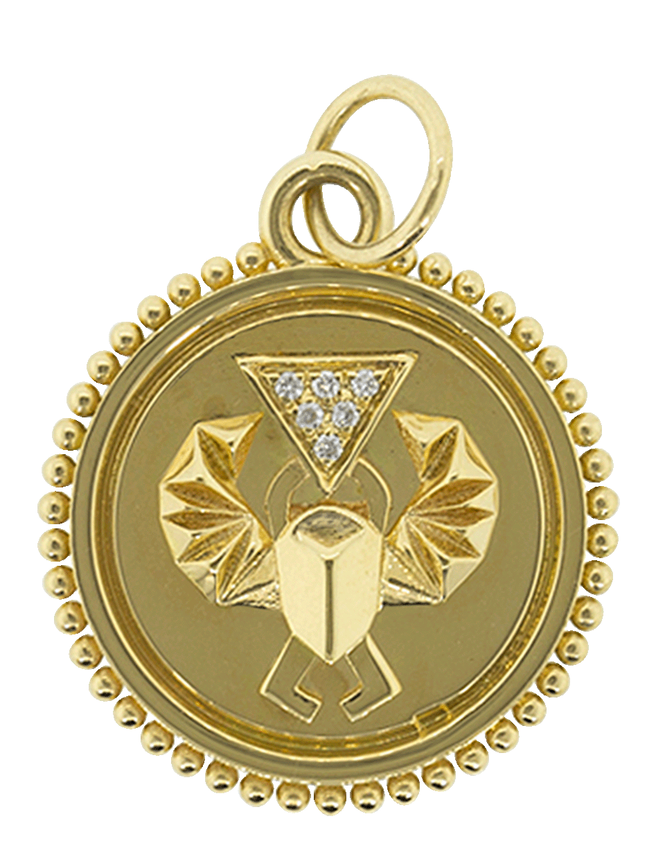 FOUNDRAE-Small Protection Medallion Diamond Pendant-YELLOW GOLD