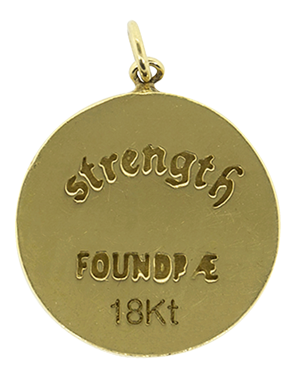 FOUNDRAE-Strength Red Enamel Medallion Pendant-YELLOW GOLD