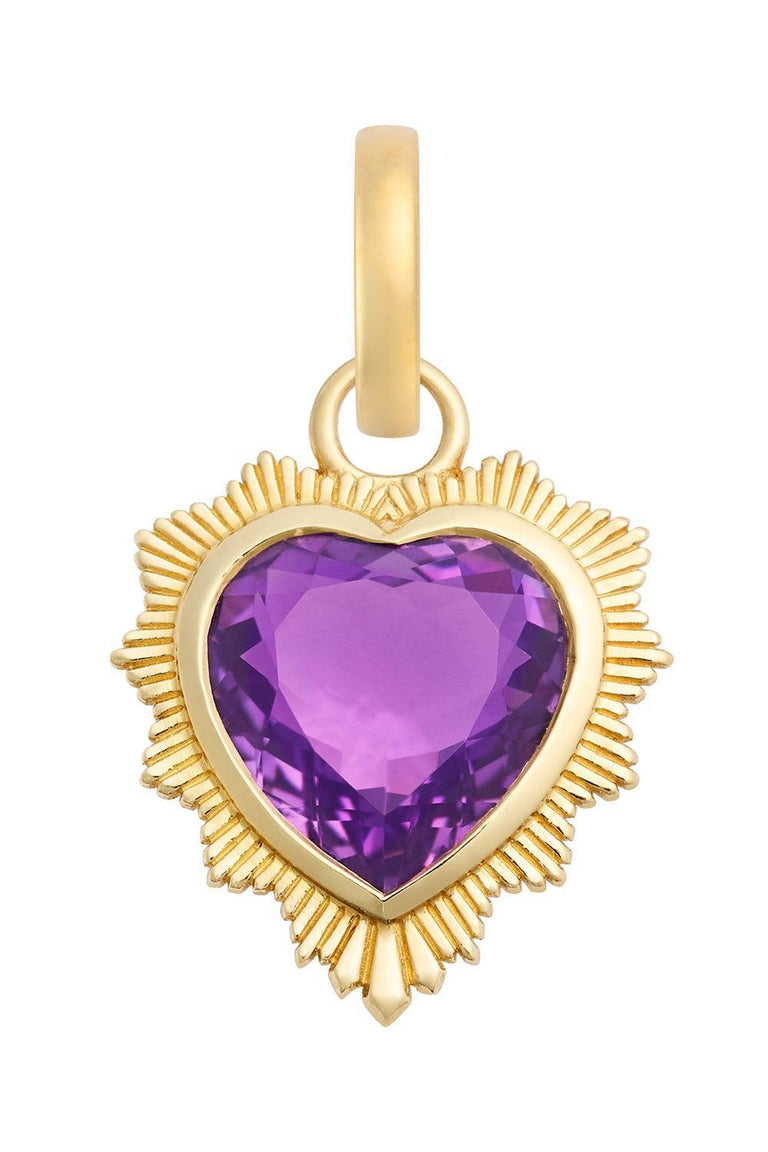 True Love - Amethyst Gemstone Heart Medallion
