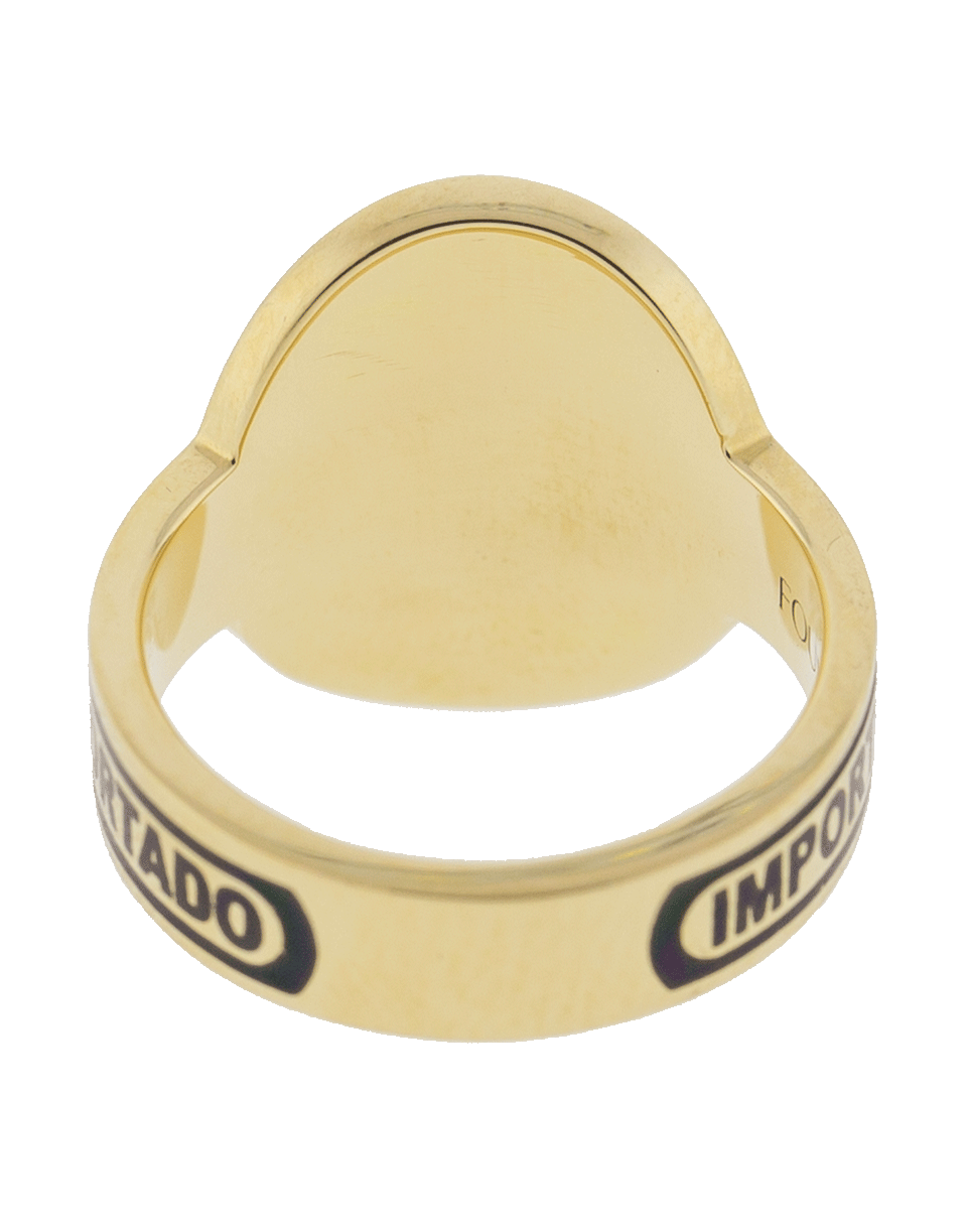 FOUNDRAE-Dream Black Enamel Champleve Cigar Band Ring-YELLOW GOLD