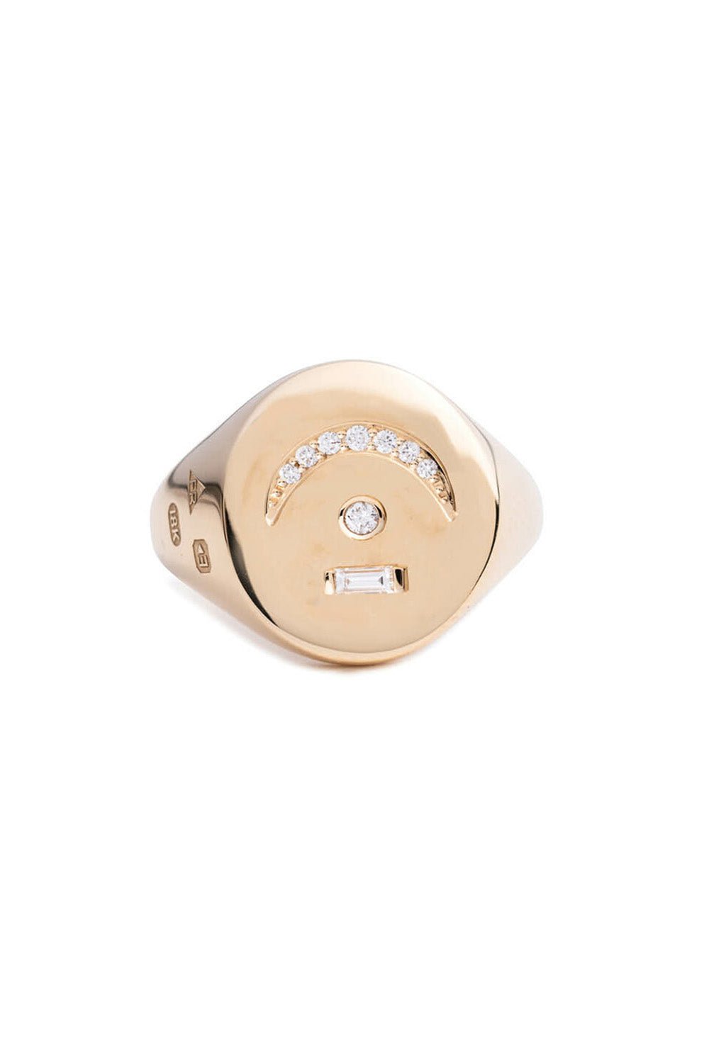 FOUNDRAE-Bird's Eye Internal Compass Signet Ring-YELLOW GOLD