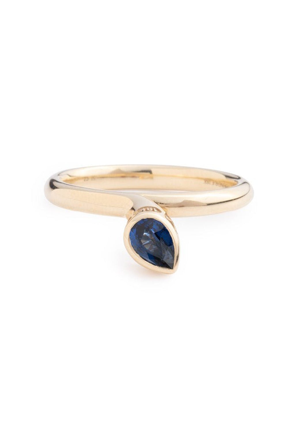 FOUNDRAE-Forever And Always a Pair - Love Sapphire Bookend Ring-YELLOW GOLD