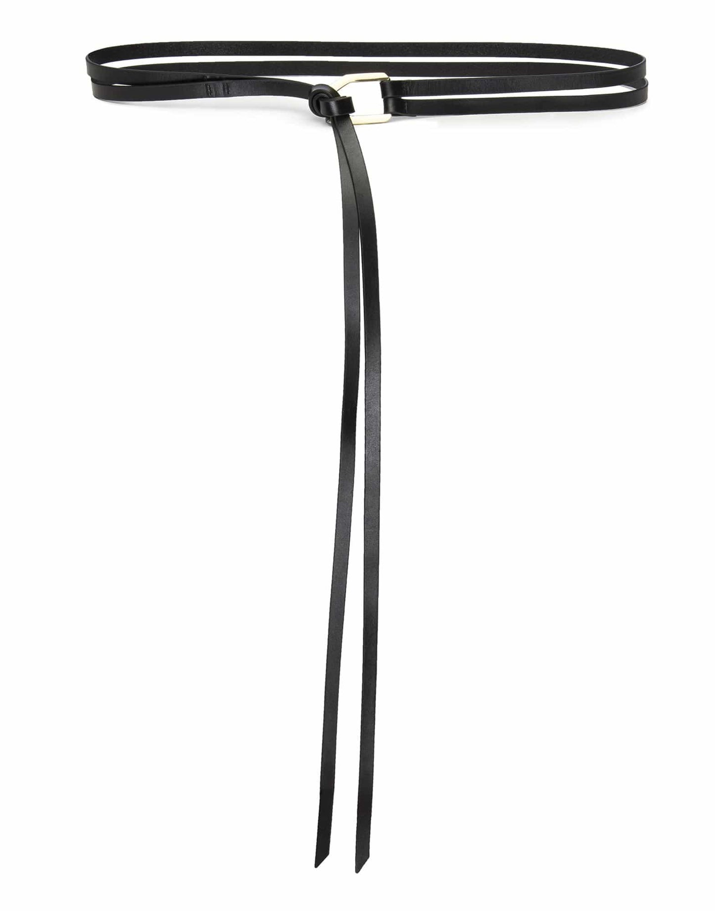 FRAME DENIM-Le Polygon Wrap Tie Leather Belt-NOIR