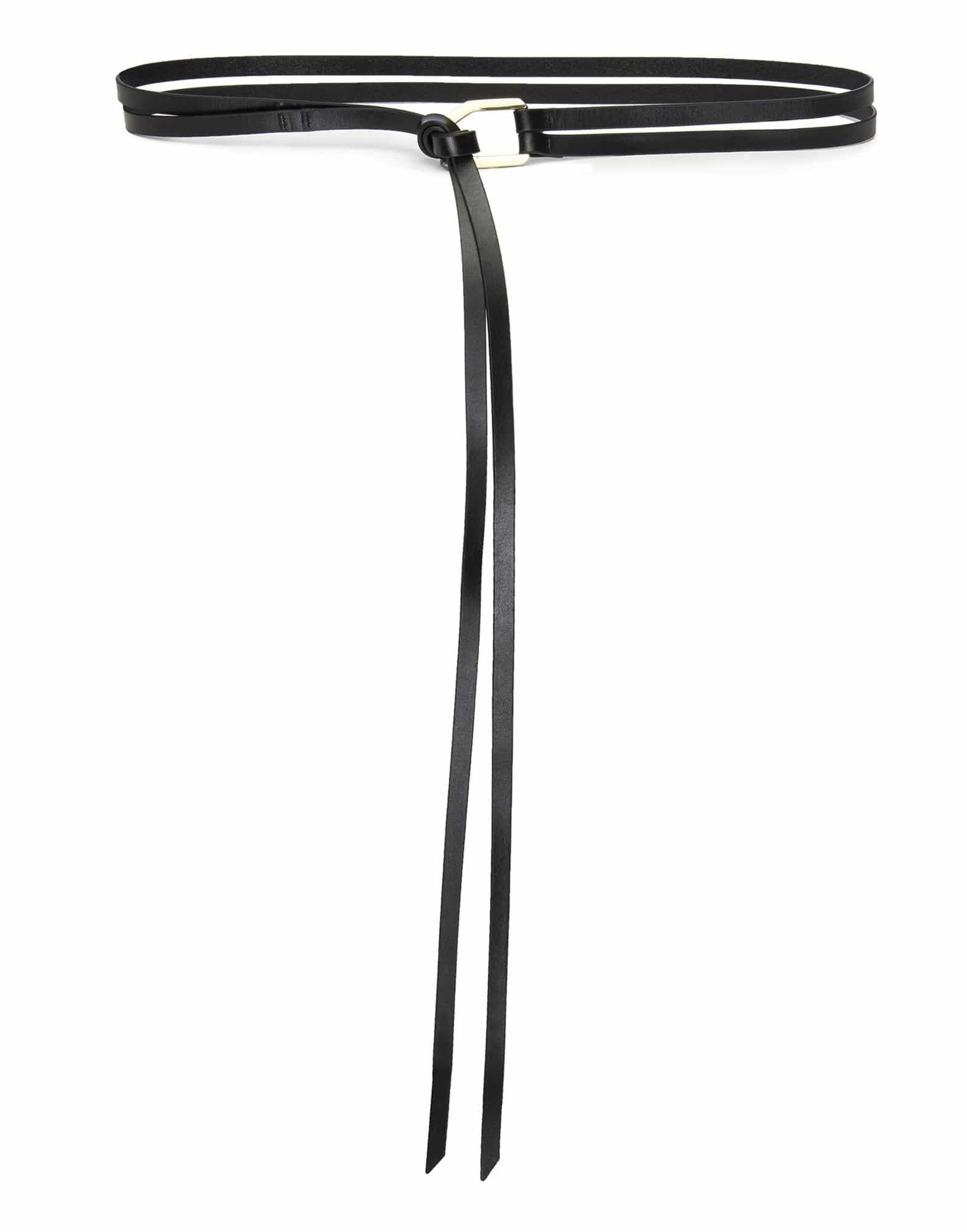 FRAME DENIM-Le Polygon Wrap Tie Leather Belt-NOIR