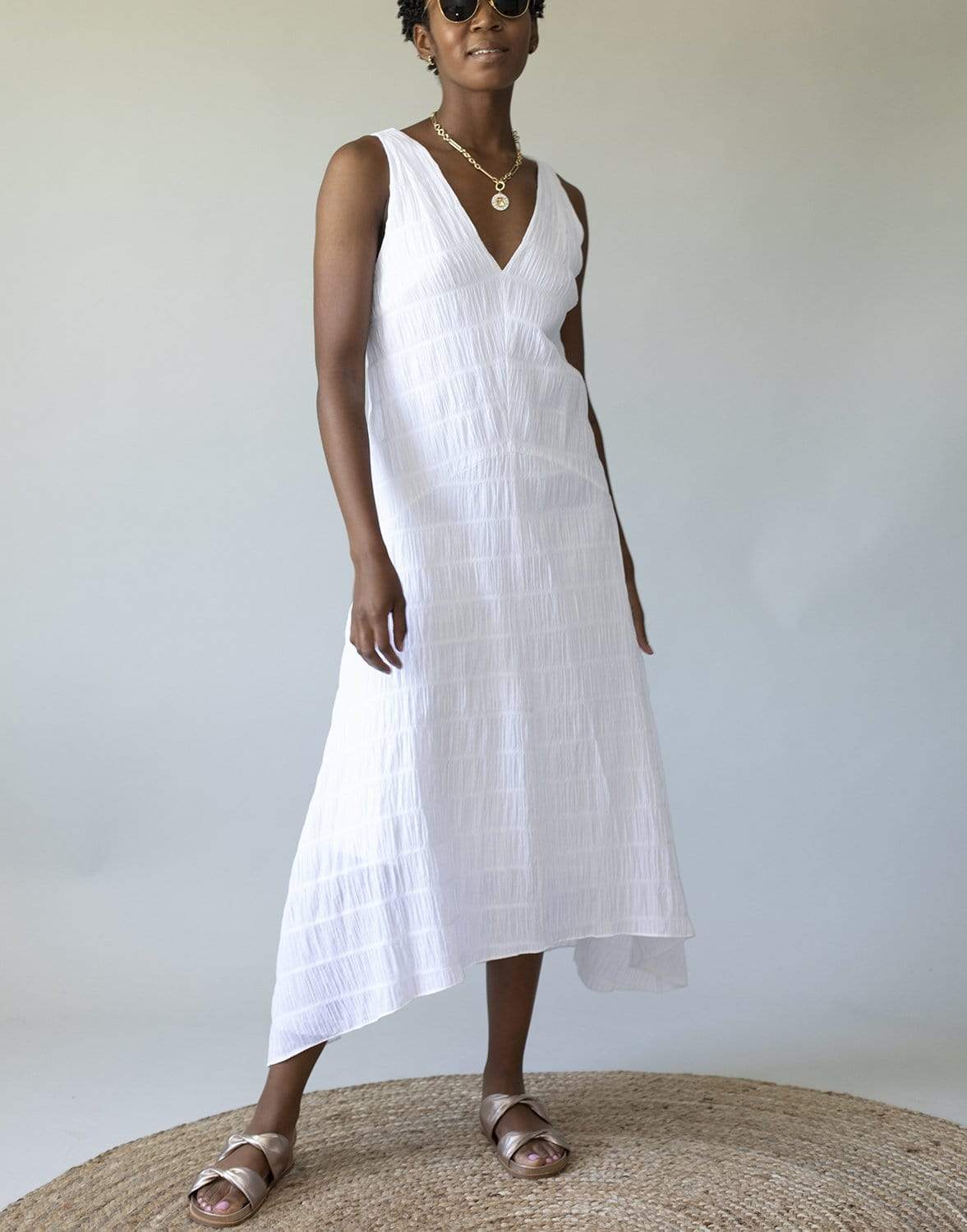 FRAME DENIM-White Savannah Dress-