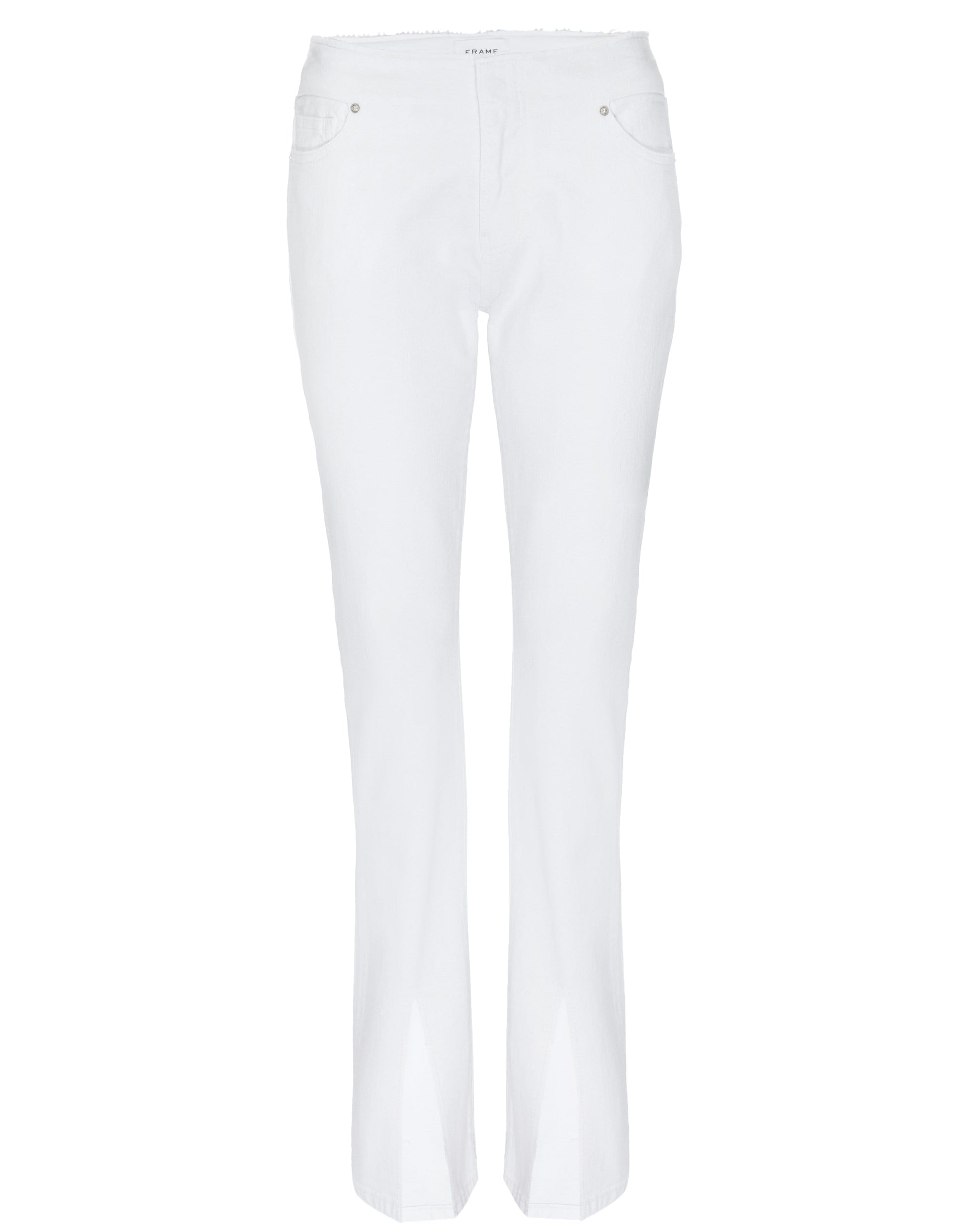 FRAME DENIM-Blanc Cut Off Waist Mini Boot Slit-