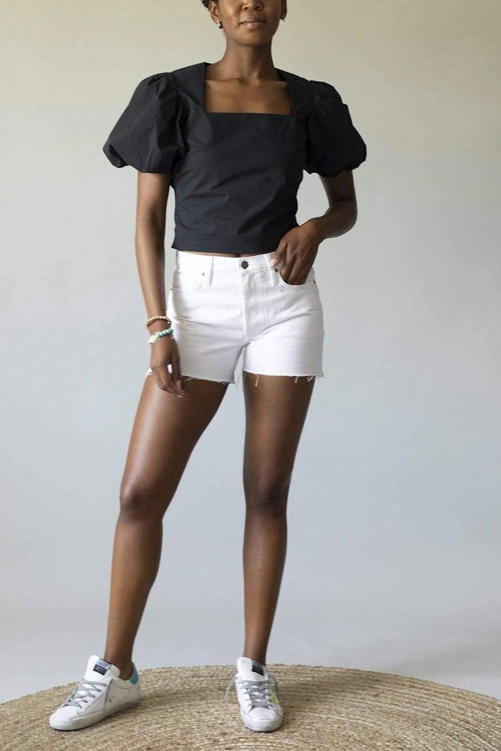 FRAME DENIM-Le Simone Short Raw After Denim Shorts-