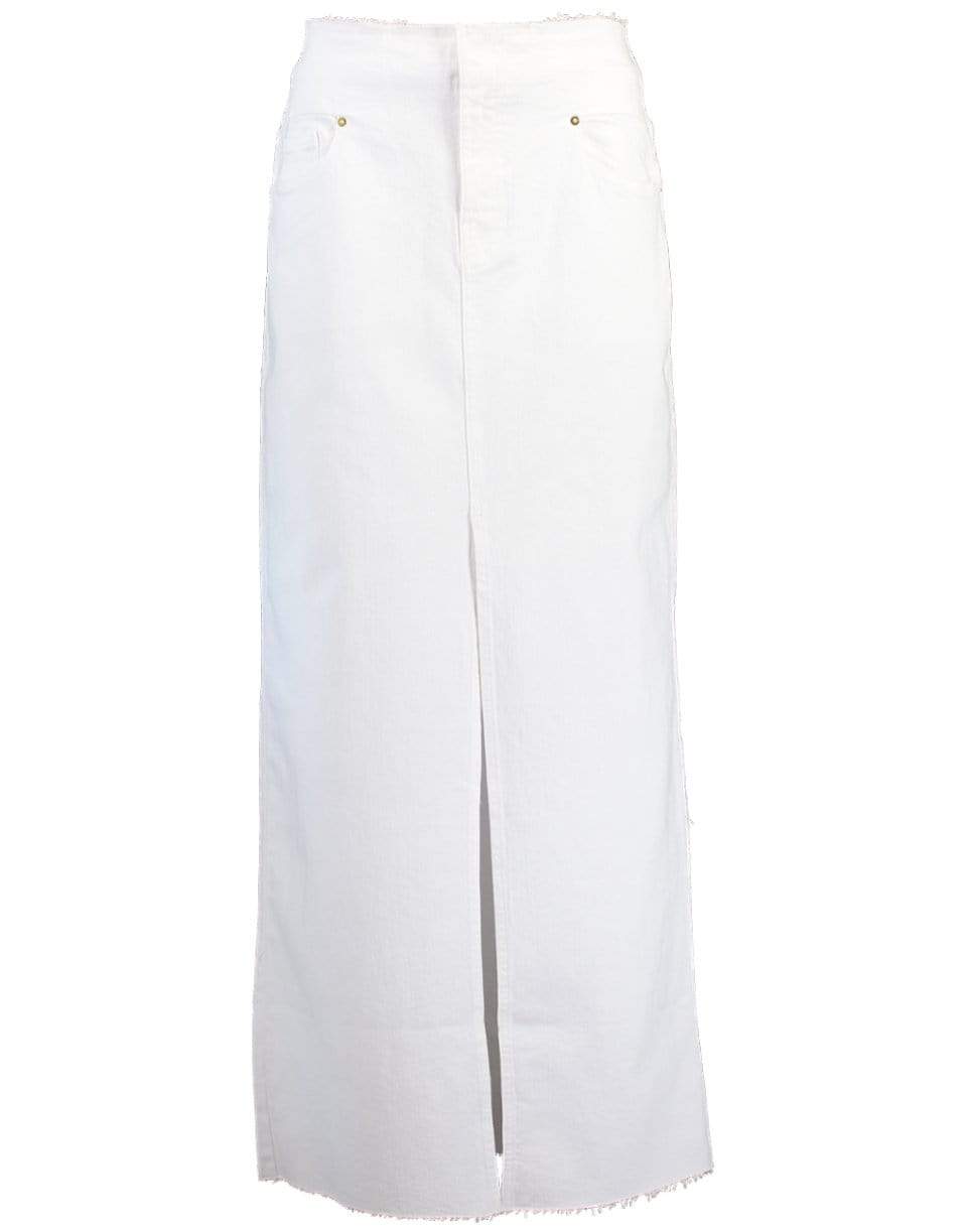 FRAME DENIM-Cut-Off Waist Denim Maxi Skirt-