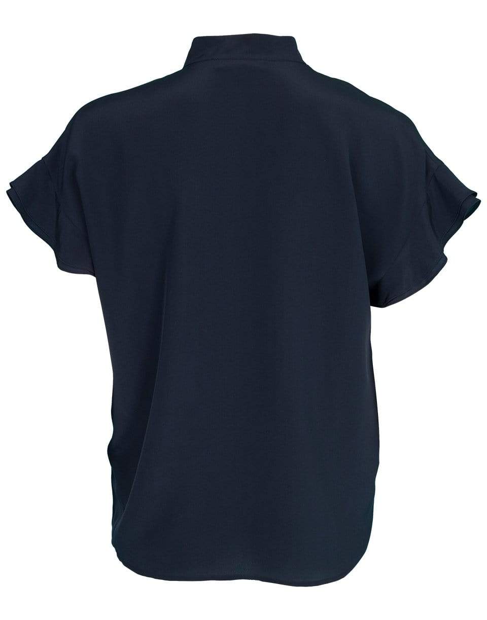 FRAME DENIM-Flounce Sleeve Silk Blouse-