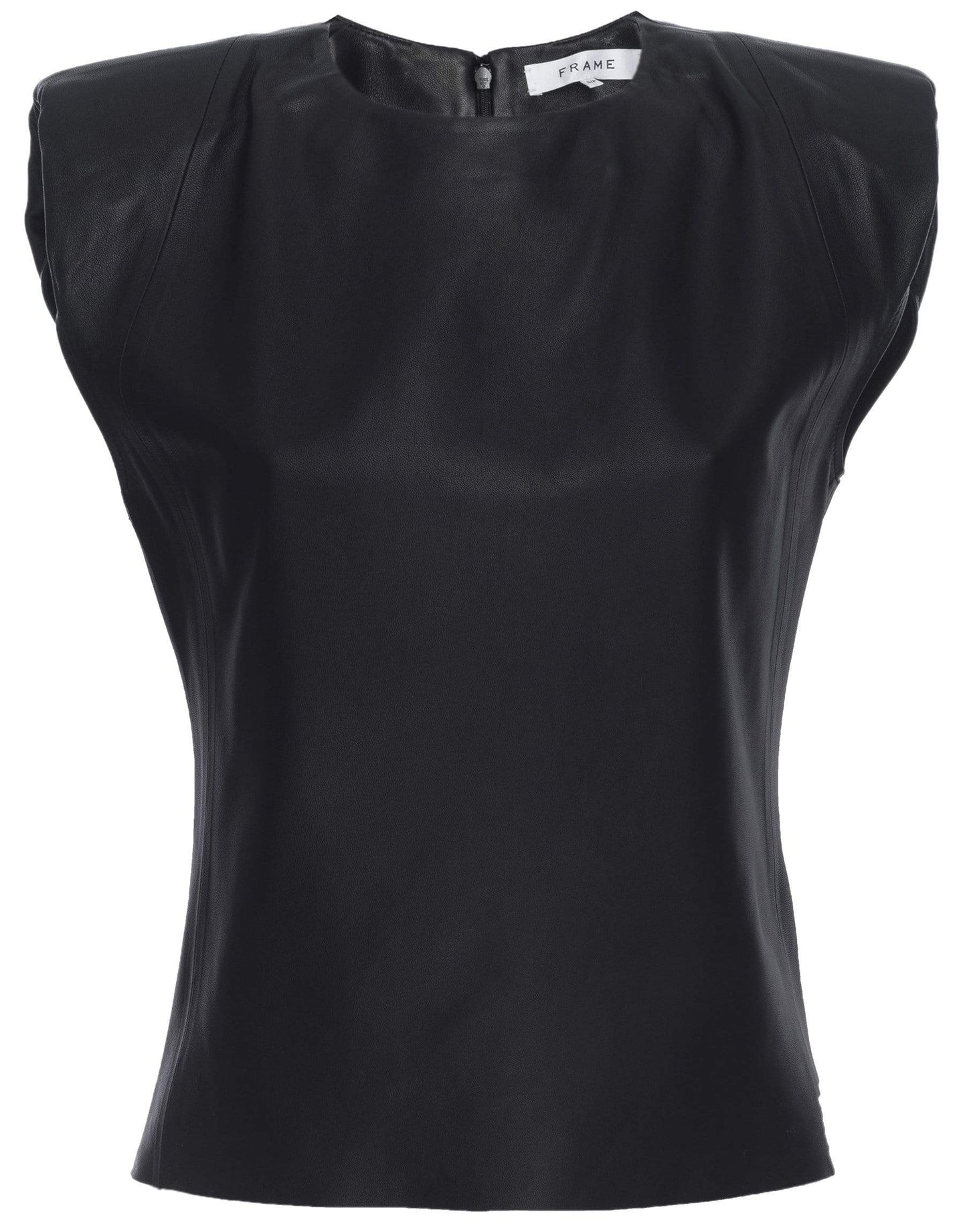 FRAME DENIM-Seamed Leather MuscleTop-