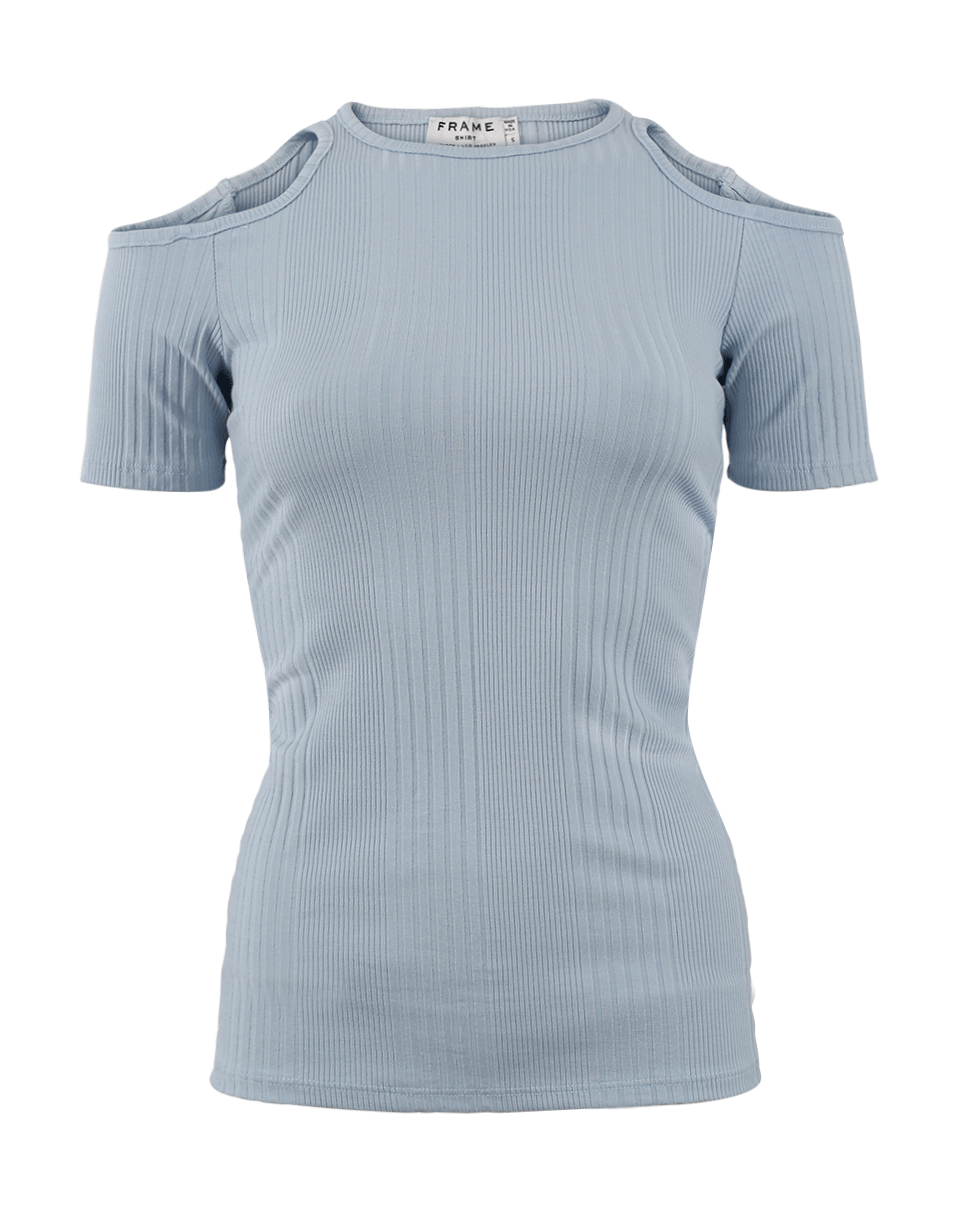 FRAME DENIM-Variegated Cold Shoulder Tee-