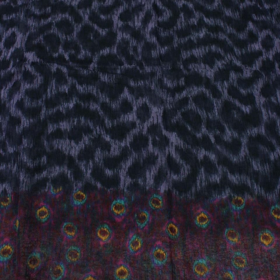 FRANCO FERRARI-Evan Washed Peacock Scarf-BLUE