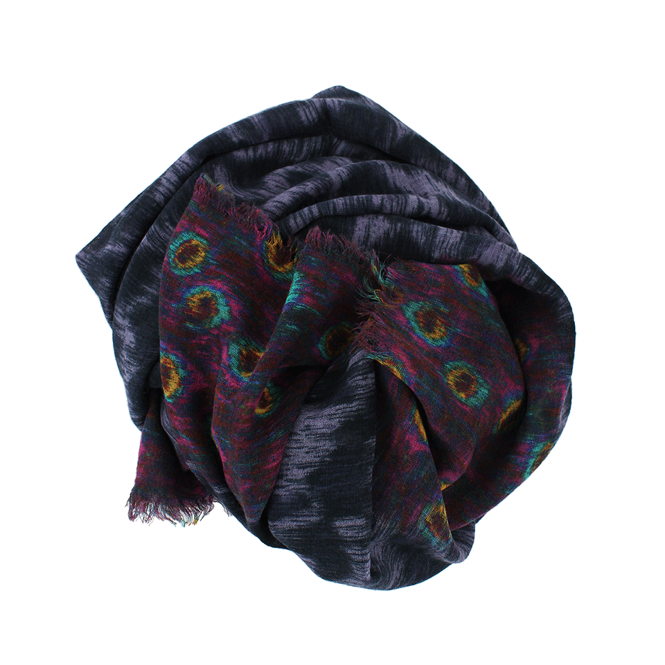 FRANCO FERRARI-Evan Washed Peacock Scarf-BLUE