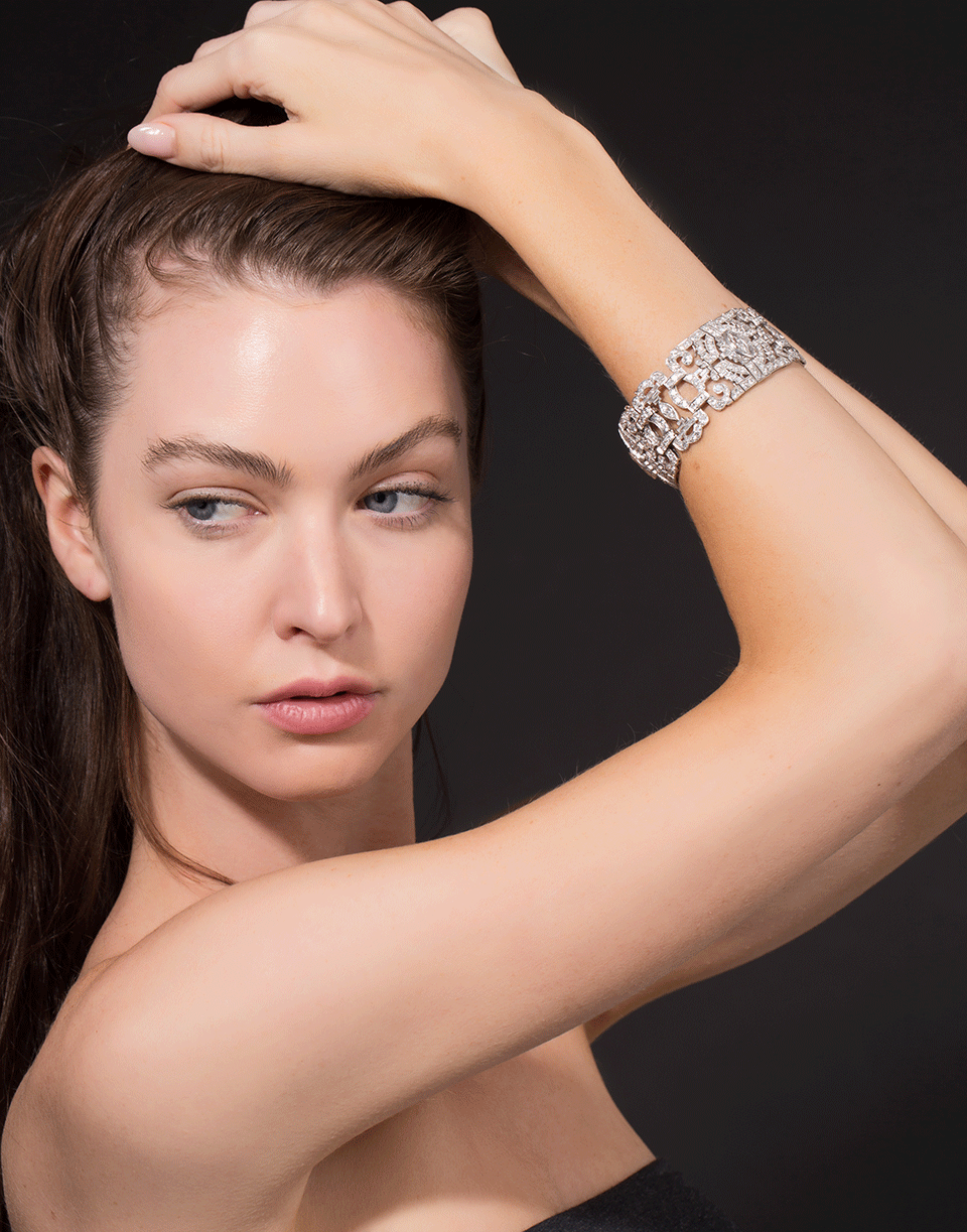 FRED LEIGHTON-Art Deco Diamond Bracelet-PLATINUM