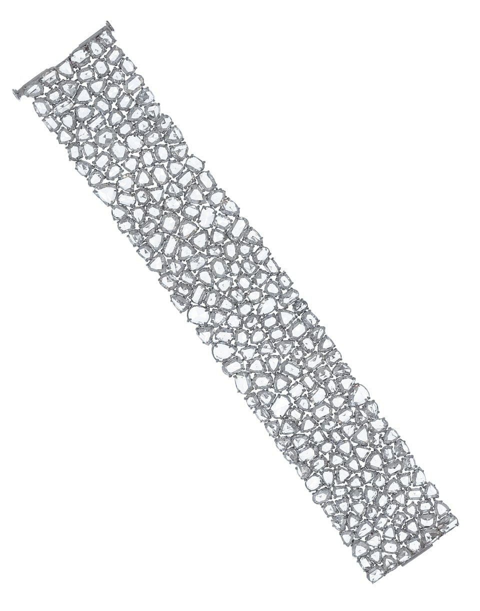 FRED LEIGHTON-Rose Cut Diamond Pave Bracelet-PLATINUM