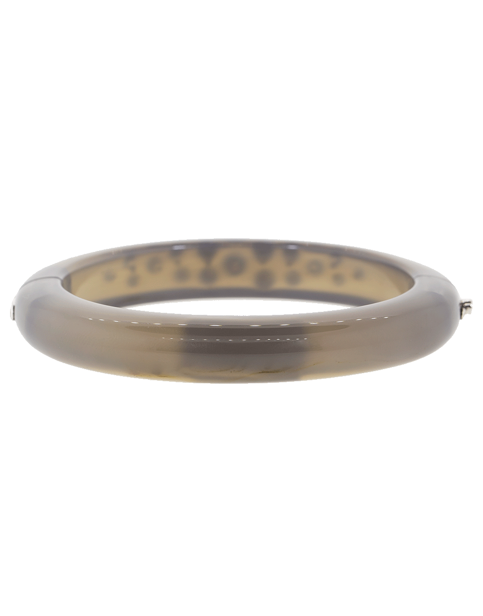 FRED LEIGHTON-Grey Agate And Diamond Bezel Constellation Bangle-WHITE GOLD