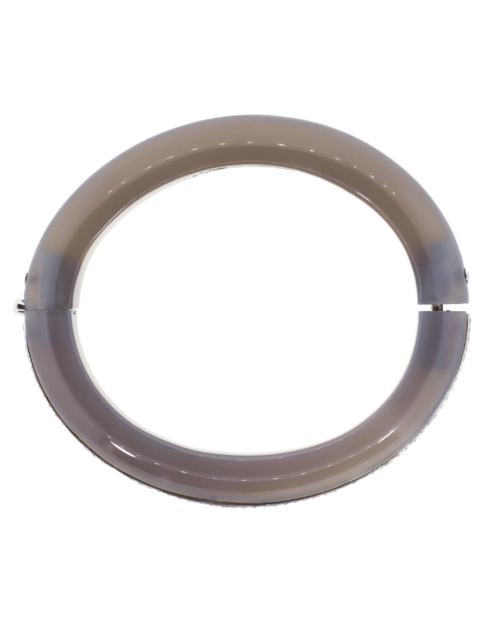 FRED LEIGHTON-Grey Agate And Diamond Bezel Constellation Bangle-WHITE GOLD