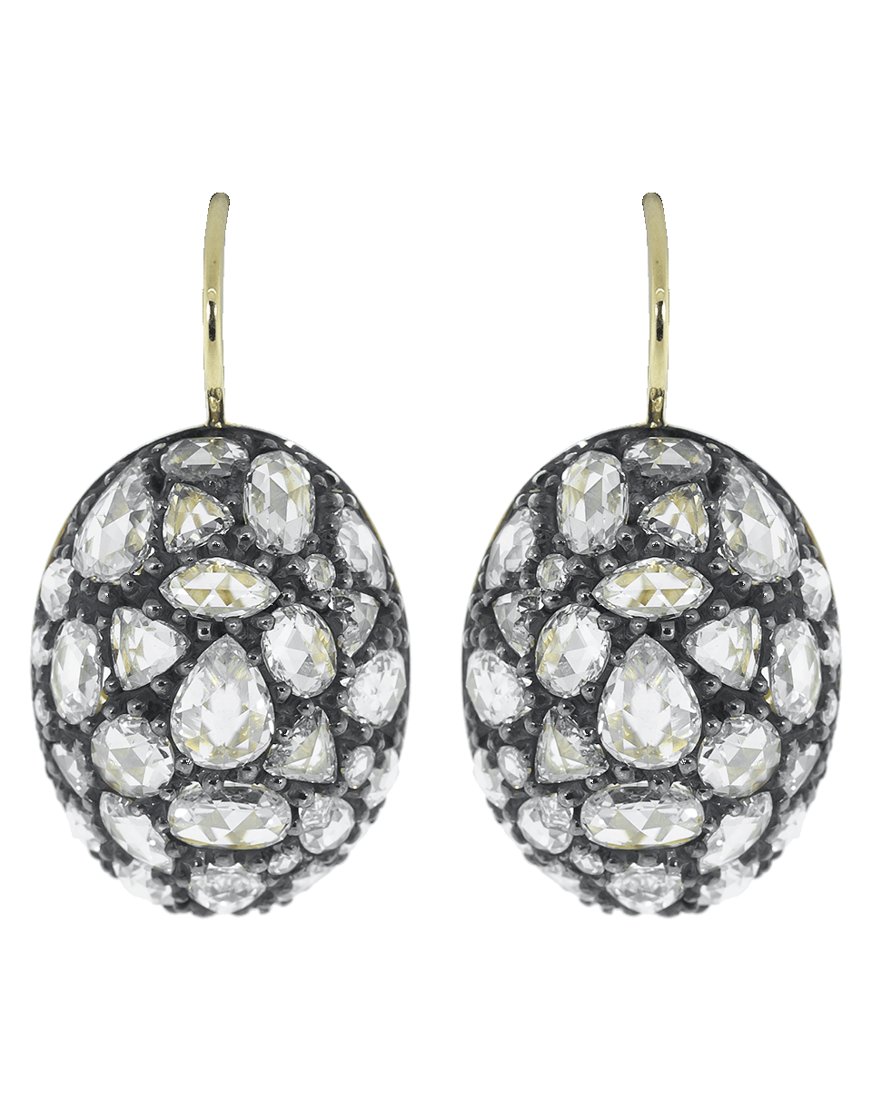 FRED LEIGHTON-Diamond Oval Pave Earrings-YELLOW GOLD