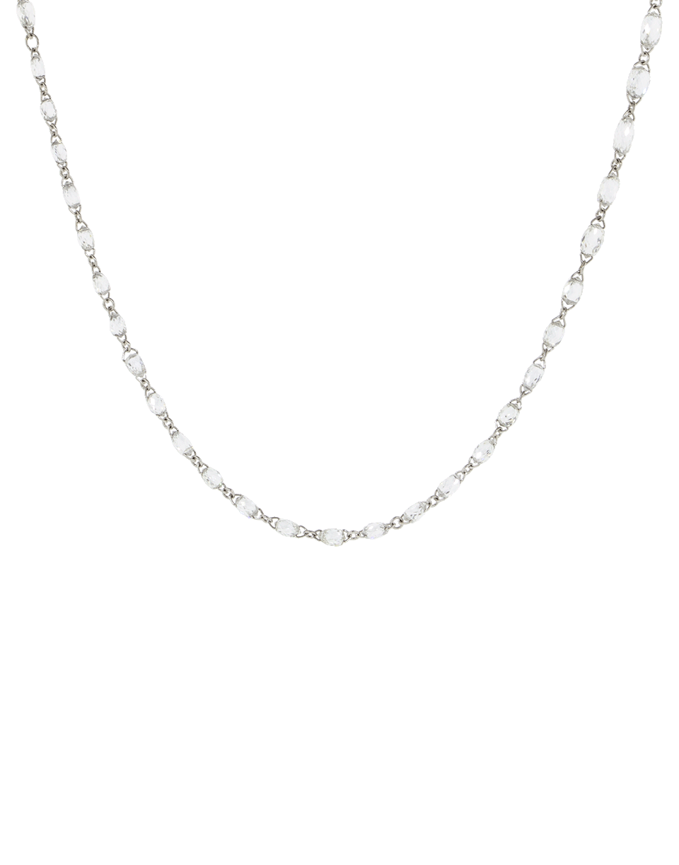 FRED LEIGHTON-Briolette Diamond Chain Necklace-WHITE GOLD