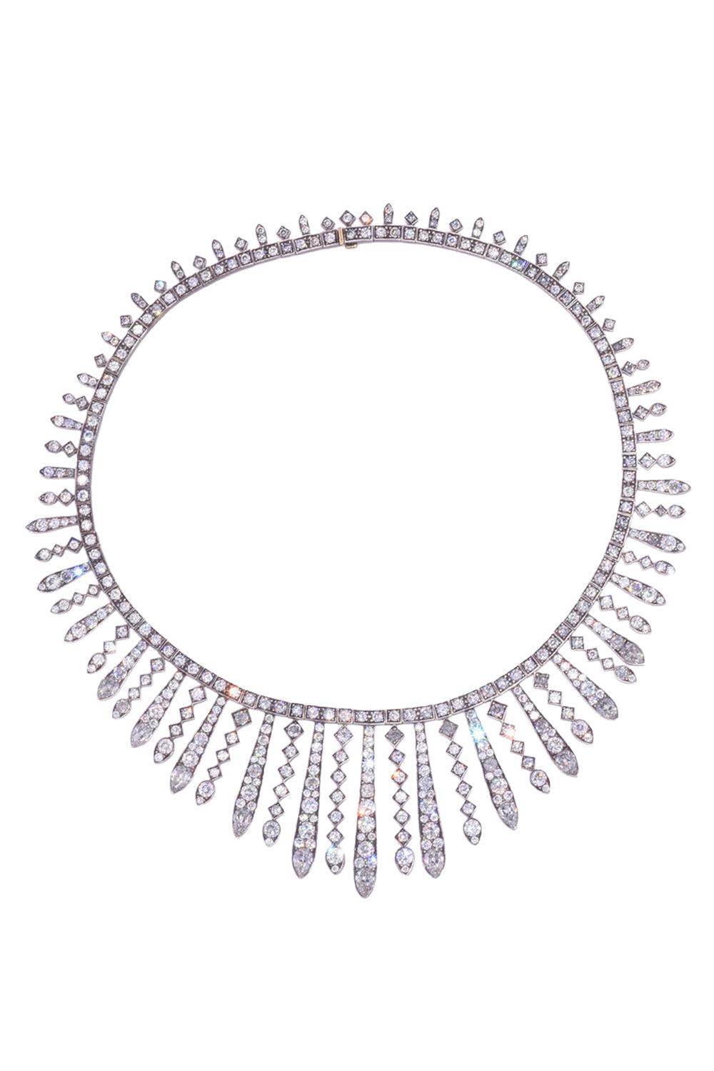 Diamond Kokoshnik Necklace-WHITE GOLD-JEWELRYFINE JEWELNECKLACE O-FRED LEIGHTON