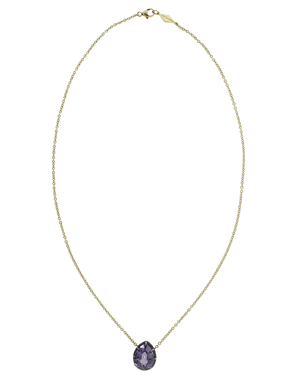 FRED LEIGHTON-Amethyst Solitaire Pendant Necklace-YELLOW GOLD