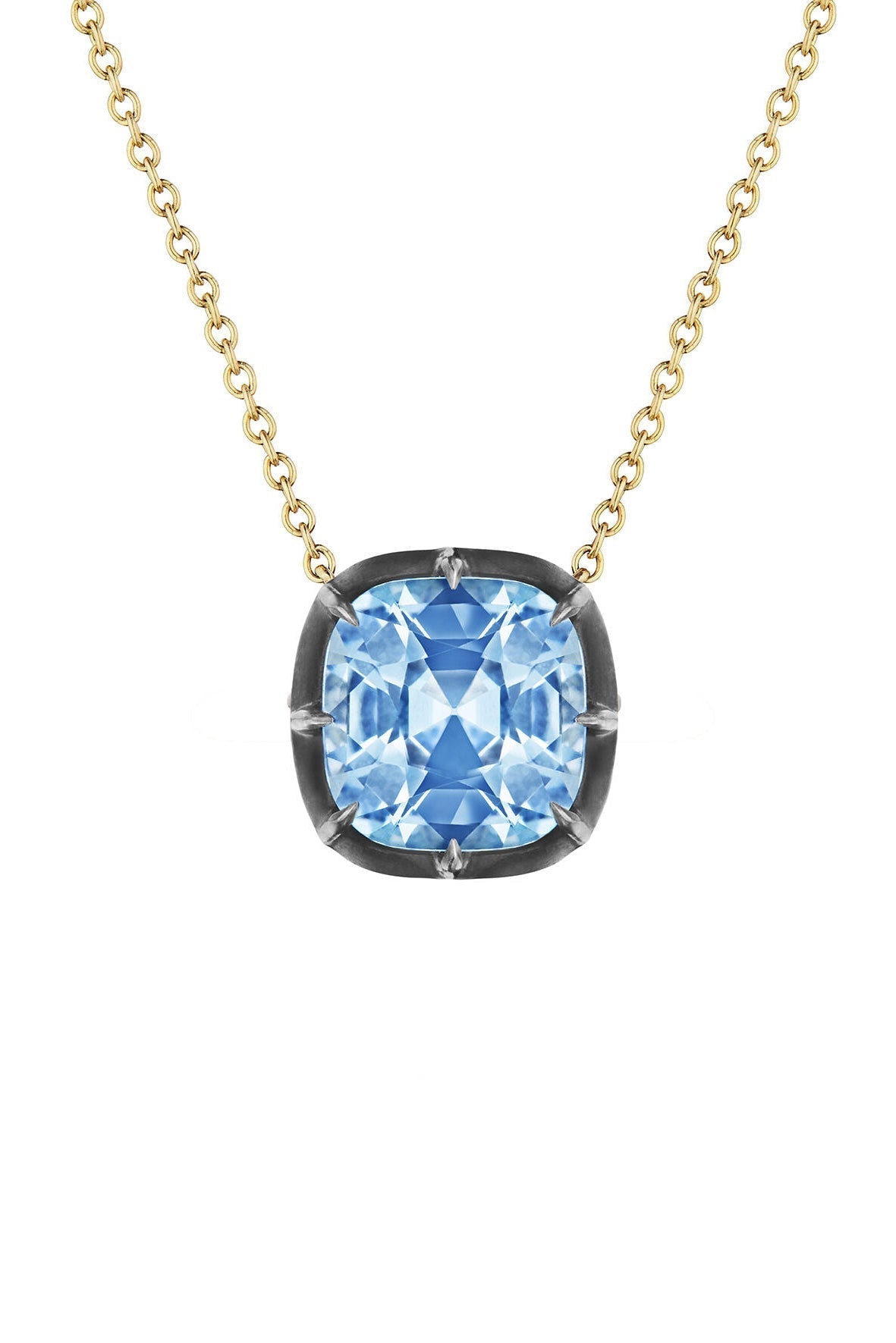FRED LEIGHTON-Collet Solitaire Pendant Necklace-YELLOW GOLD