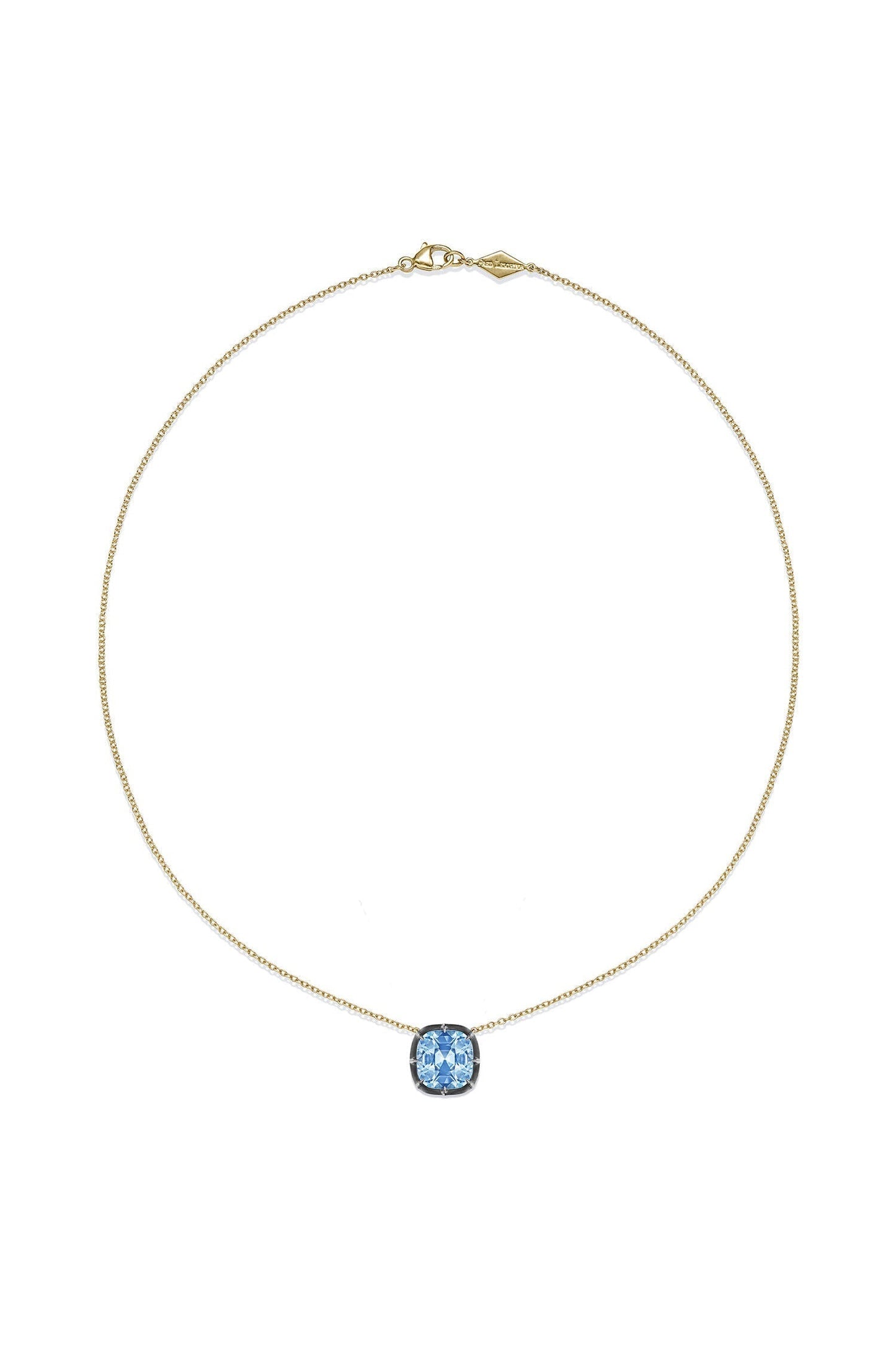 FRED LEIGHTON-Collet Solitaire Pendant Necklace-YELLOW GOLD