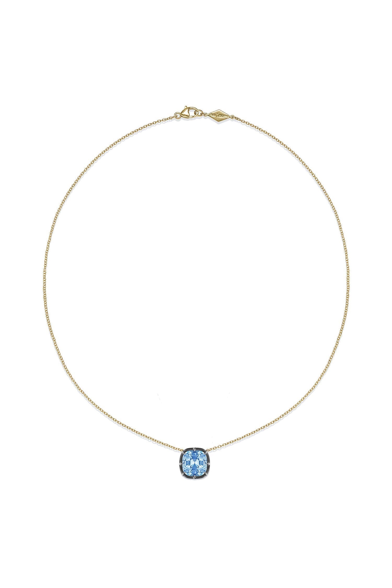 FRED LEIGHTON-Collet Solitaire Pendant Necklace-YELLOW GOLD