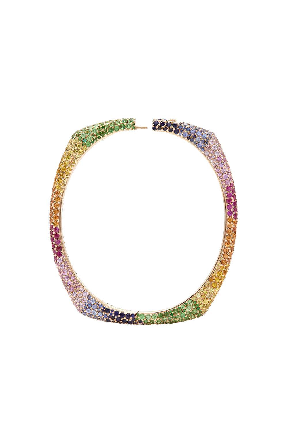 Rainbow Sapphire Ghost Bracelet - Rose Gold-ROSE GOLD-16-JEWELRYFINE JEWELBRACELET O-FULLORD