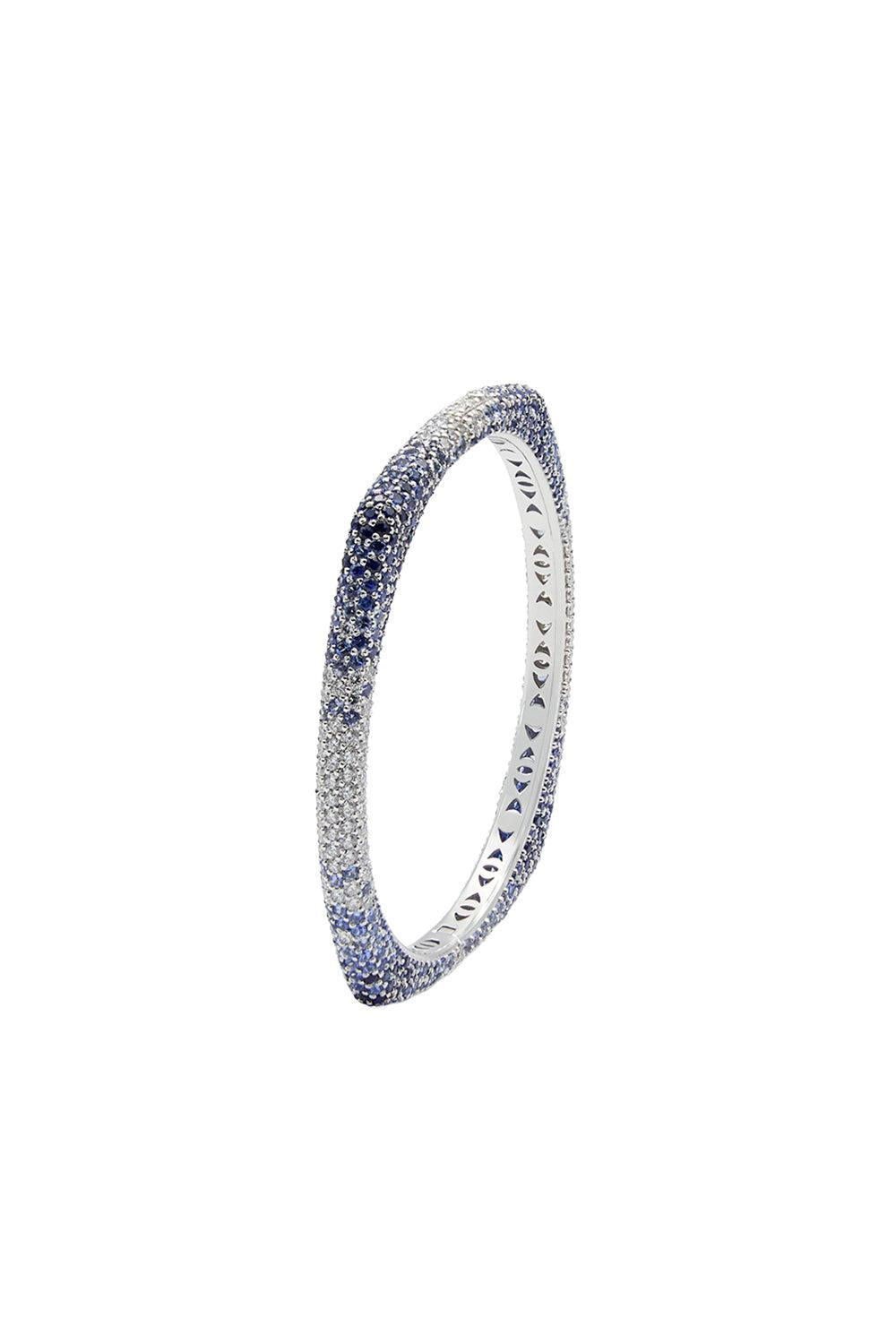 Ombre Blue Sapphire Ghost Bangle Bracelet-WHITE GOLD-16-JEWELRYFINE JEWELBRACELET O-FULLORD