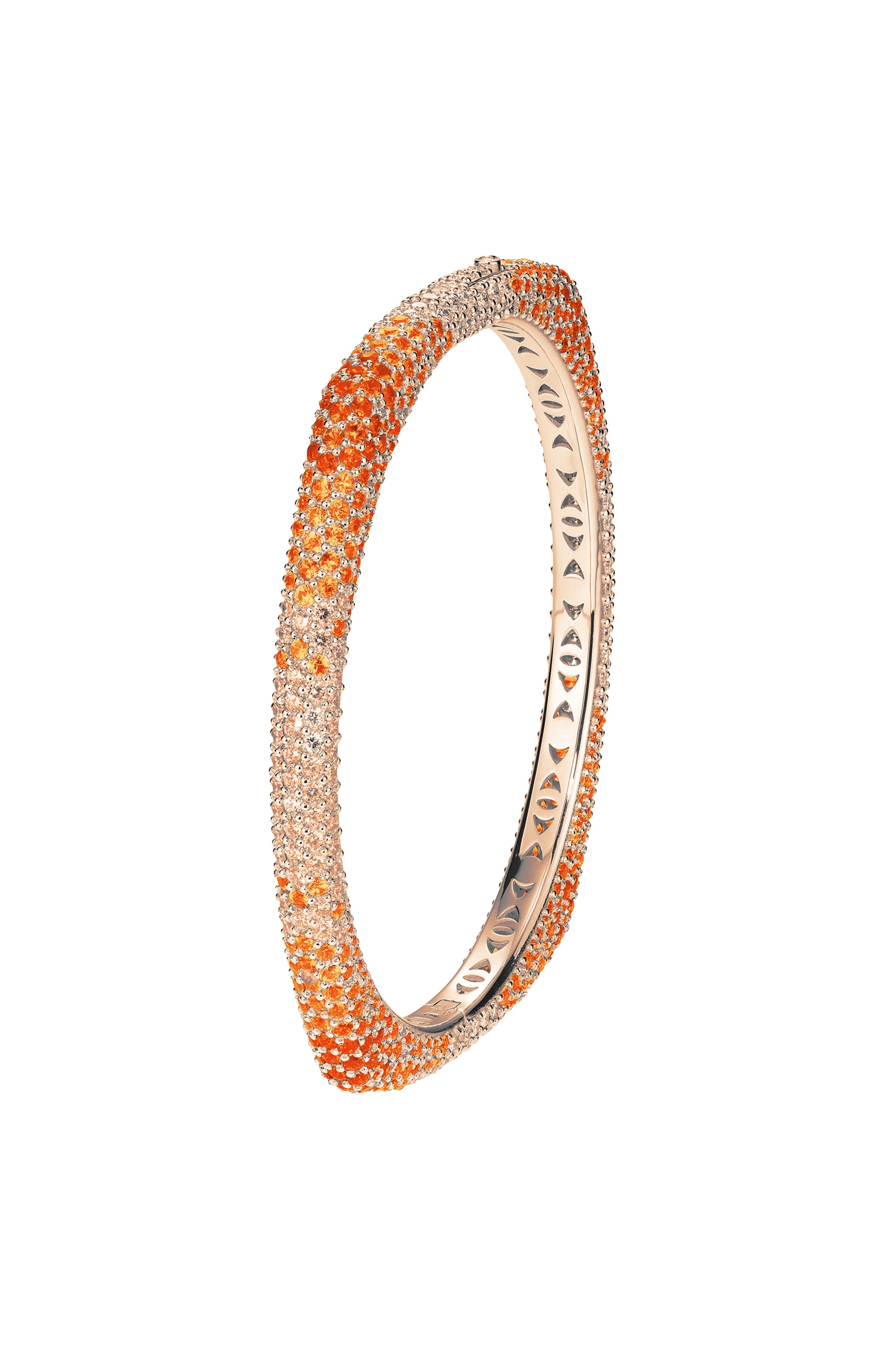 Orange Sapphire Ghost Bracelet-ROSE GOLD-16-JEWELRYFINE JEWELBRACELET O-FULLORD