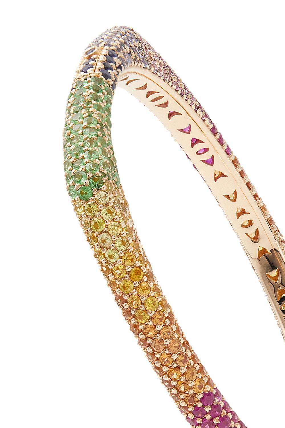 Rainbow Sapphire Ghost Bracelet - Rose Gold-ROSE GOLD-16-JEWELRYFINE JEWELBRACELET O-FULLORD