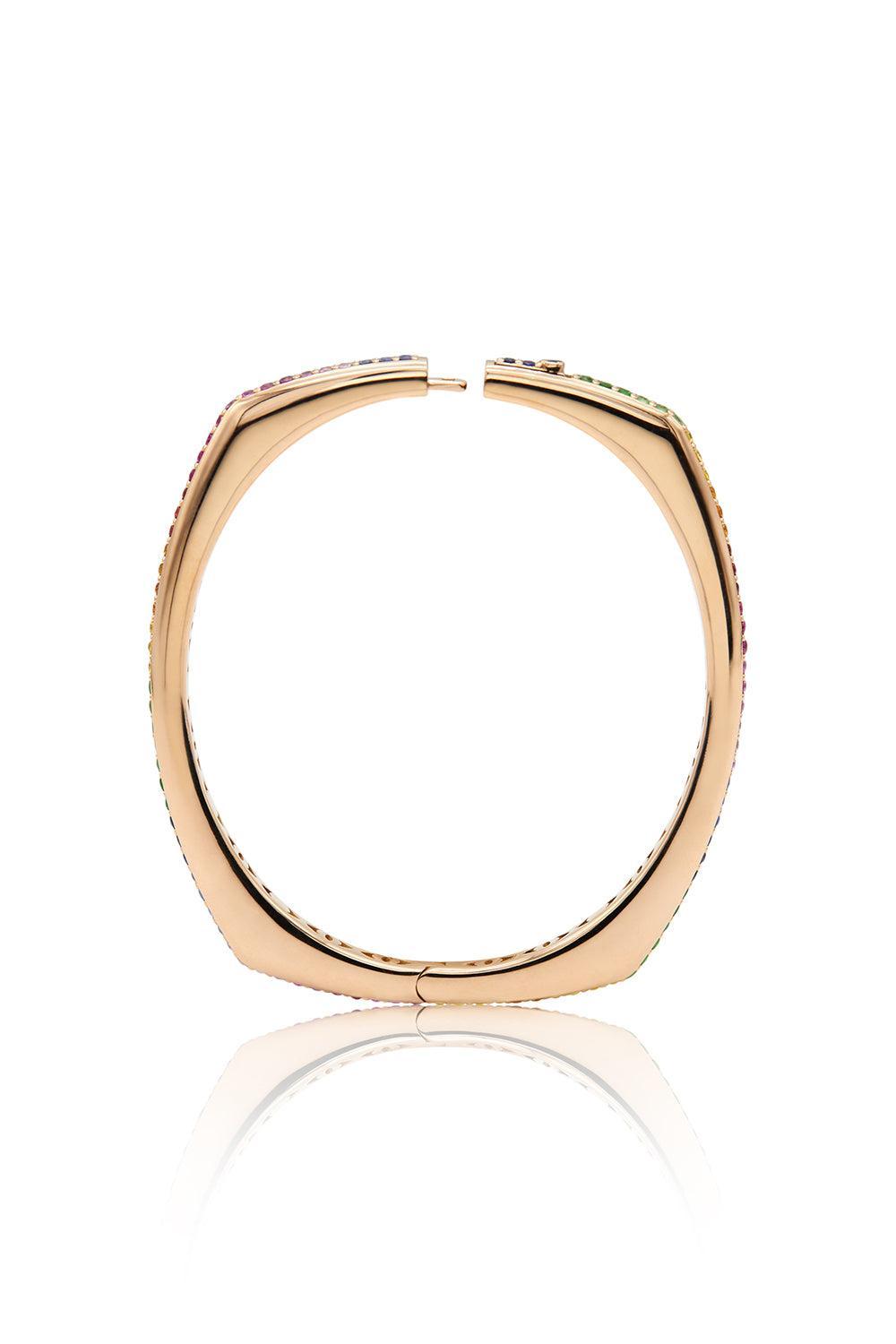 Rainbow Sapphire Ghost Belt Bracelet - Rose Gold-ROSE GOLD-17-JEWELRYFINE JEWELBRACELET O-FULLORD