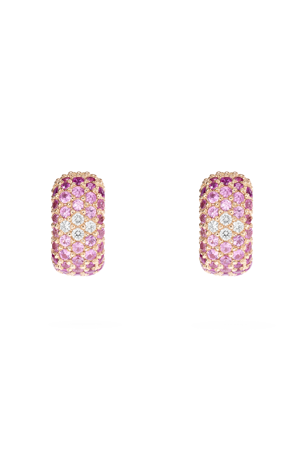 FULLORD-Ombre Pink Sappihre Ghost Earrings-ROSE GOLD