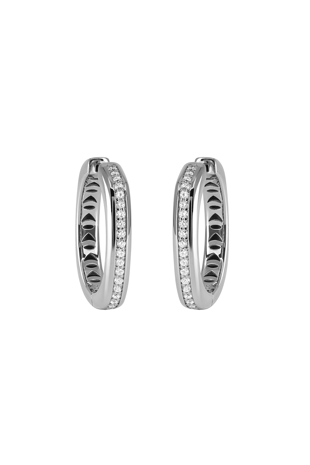 FULLORD-Diamond Belt Ghost Earrings-WHITE GOLD