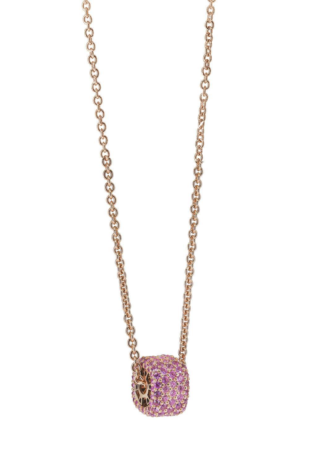 Full Pave Pink Sapphire Ghost Necklace-ROSE GOLD-JEWELRYFINE JEWELNECKLACE O-FULLORD